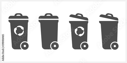 Trash box set icon. Recycled symbol. Vector stock illustration. EPS 10