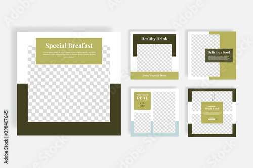 Food social media post template banner. Vector illustration EPS 10