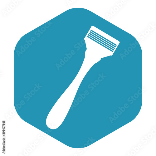 Razor icon. A device for shaving unwanted body hair. Hygiene product. Vector illustration isolated on a white background for design and web.