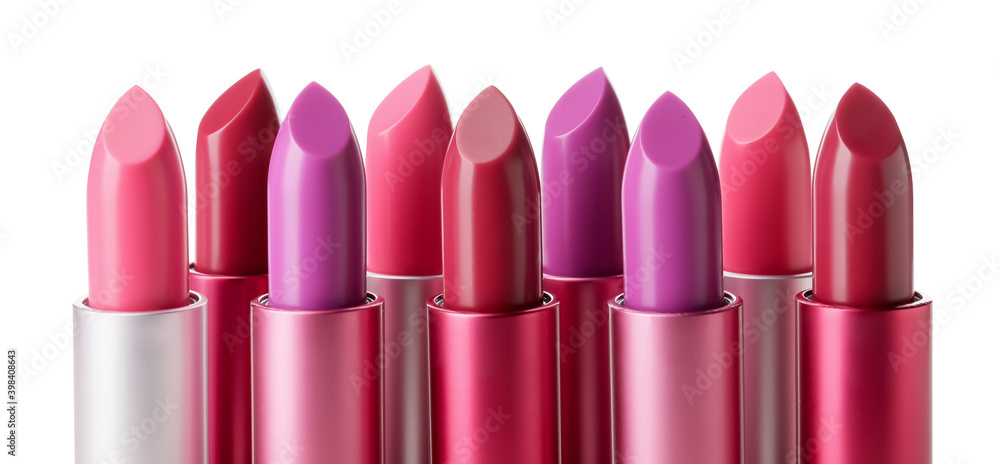 Different lipsticks on white background Different lipsticks on white background