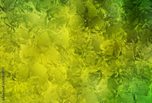 Light Green, Yellow vector natural artwork with roses, flowers.