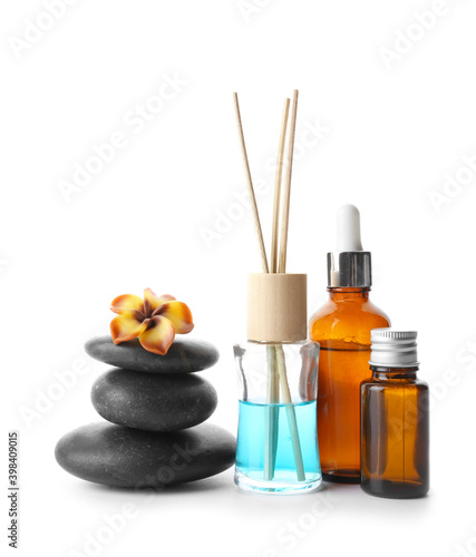 Beautiful spa composition on white background