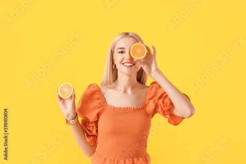 Beautiful young woman with ...