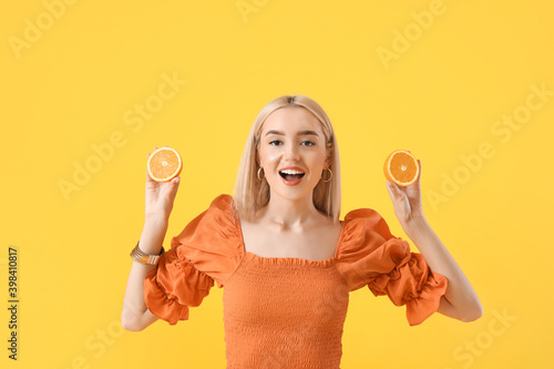 Beautiful young woman with ...