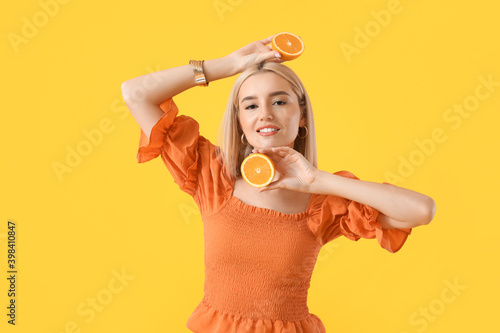 Beautiful young woman with ...