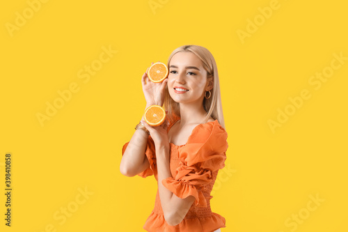 Beautiful young woman with ...