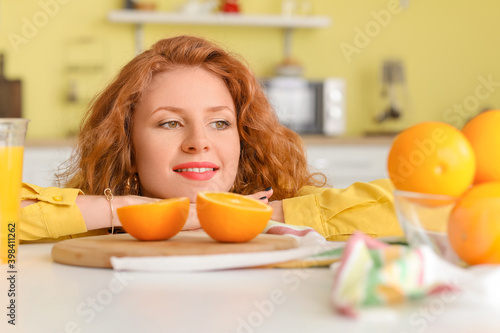 Beautiful young woman with ...