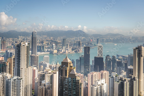 Wallpaper Mural scenery of Hong Kong's Victoria Harbour and skyscraper buildings cityscape from Victoria Peak Torontodigital.ca