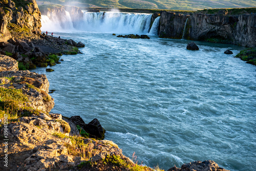 A view of Godafoss, one of most beautiful waterfalls in Iceland