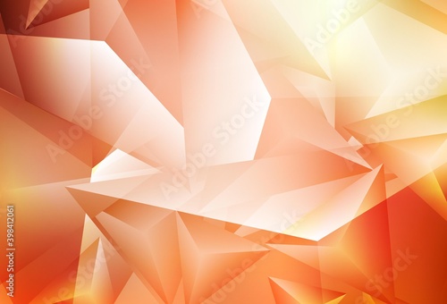Light Red  Yellow vector pattern with polygonal style.