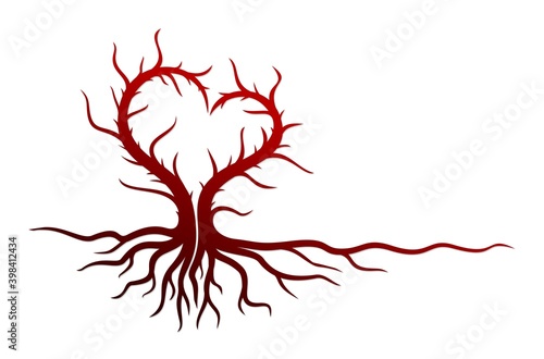 A tree symbol with a heart.