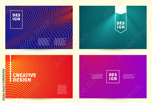 Modern covers design ultra line. striped background gradients. Future geometric vector patterns. Set horizontal vector background.