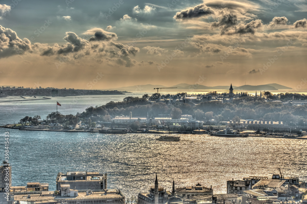 Istanbul and the Bosphorus skyline, HDR Image