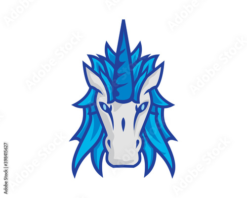 Front Head Unicorn Illustration