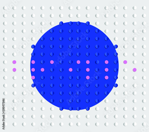 vector image of braille on dark background with pink dots. 
world braille day.