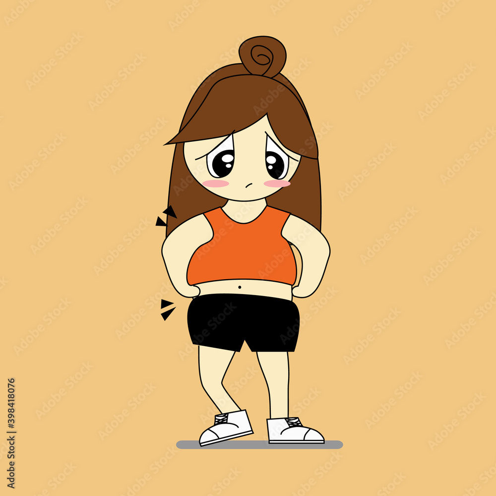 Illustration of woman with fatty shape. Illustration of woman with fatty shape.