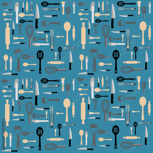 Illustration of kitchenware background.