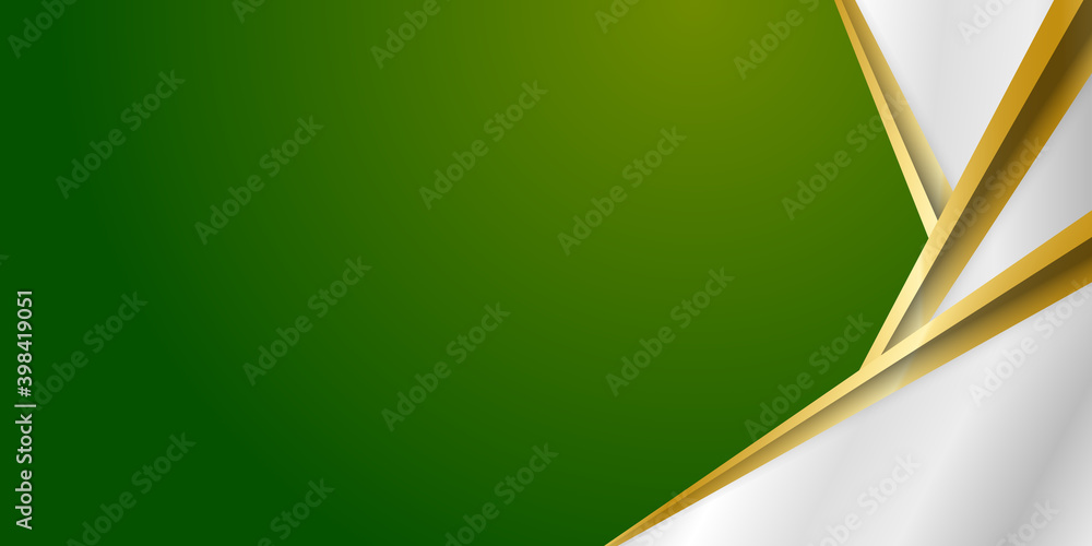 abstract luxury dark green white overlap layer with golden line Stock ...