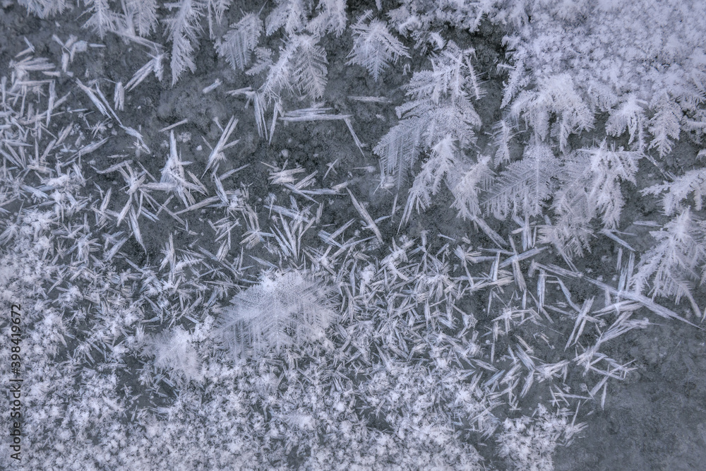 Fototapeta premium snow ice crystal snowflake background pattern winter