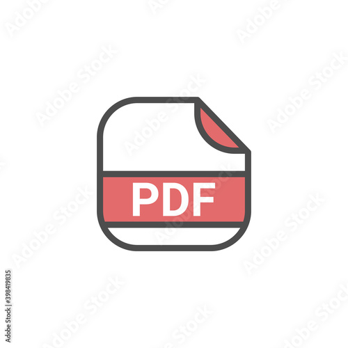 PDF Format Download Icon - Format Extension File Icon Vector Illustration For Web and Graphics Design.
