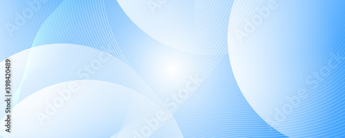 Abstract blue banner design background with circle light.  Modern light blue abstract technology gradient business background wallpaper with geometric shapes