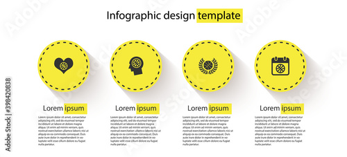 Set Heart with basketball ball, Thoughts on, Award and Basketball sport calendar. Business infographic template. Vector.