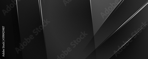 Black abstract background with white shiny light. Abstract business corporate background dark with carbon fiber texture vector illustration 