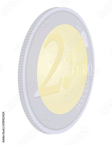 Two euro coin. vector illustration