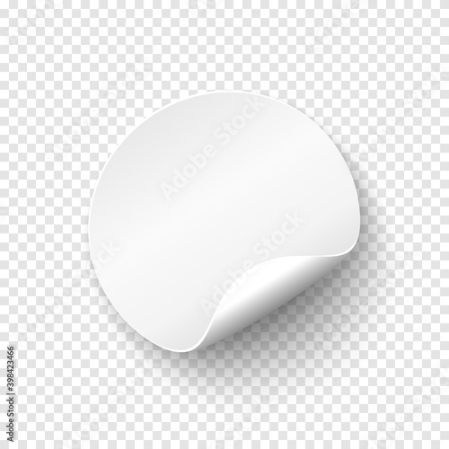 Blank papper round banner. Price tag template. Promotion badge.