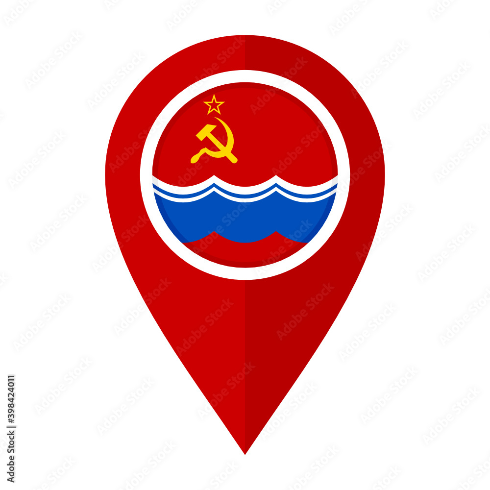 flat map marker icon with estonian soviet socialist republic flag isolated on white background flat map marker icon with estonian soviet socialist republic flag isolated on white background