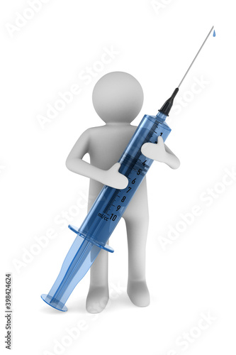 doctor with medical syringe...