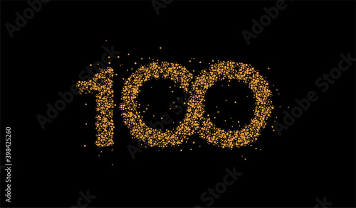 Particle 100 hundred point text vector Vector Design.