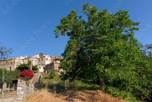 Fototapeta Naklejka Na Ścianę i Meble -  Santa-Lucia-di-Moriani village in Upper Corsica mountain