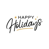 Happy Holidays lettering banner vector