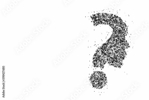 Particle Question mark with human face Icon Vector Design Element.
