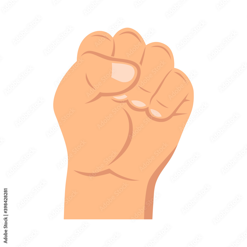 Fist of an adult man. The gesture of the hand. Vector illustration isolated on white background. Fist of an adult man. The gesture of the hand. Vector illustration isolated on white background.
