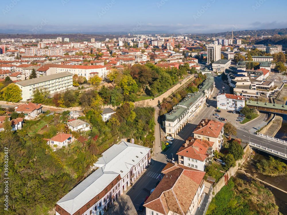 Aerial view of town of Lovech, Bulgaria
