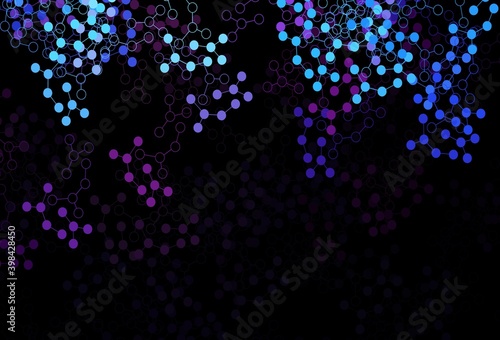 Dark Pink, Blue vector template with artificial intelligence structure.