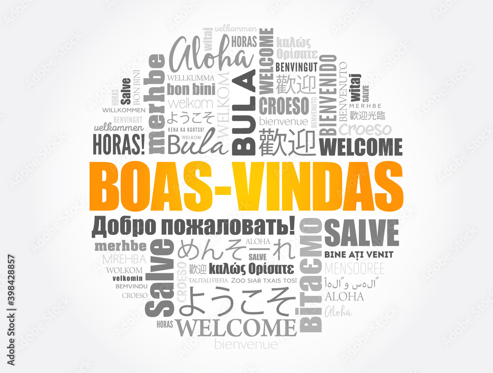Boas-Vindas (Welcome in Brazilian Portuguese) word cloud Boas-Vindas (Welcome in Brazilian Portuguese) word cloud