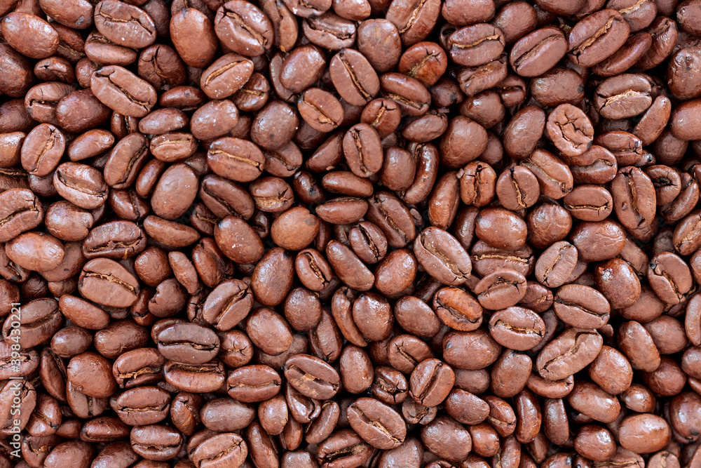 Fototapeta premium Roasted coffee beans texture.