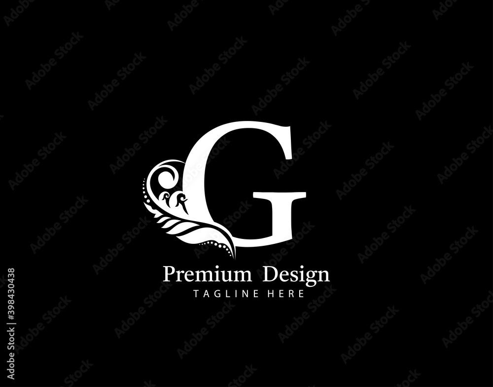 Initial G letter luxury beauty flourishes ornament monogram logo. Vintage Alphabetical Icon for book design, brand name, stamp, restaurant, boutique, notary, hotel. Initial G letter luxury beauty flourishes ornament monogram logo. Vintage Alphabetical Icon for book design, brand name, stamp, restaurant, boutique, notary, hotel.