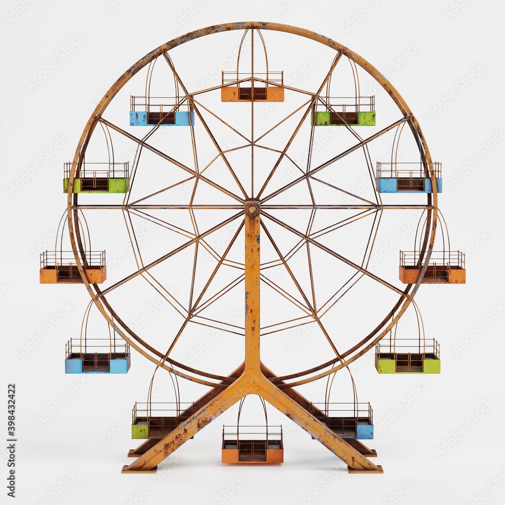 Realistic 3D Render of Ferris Wheel