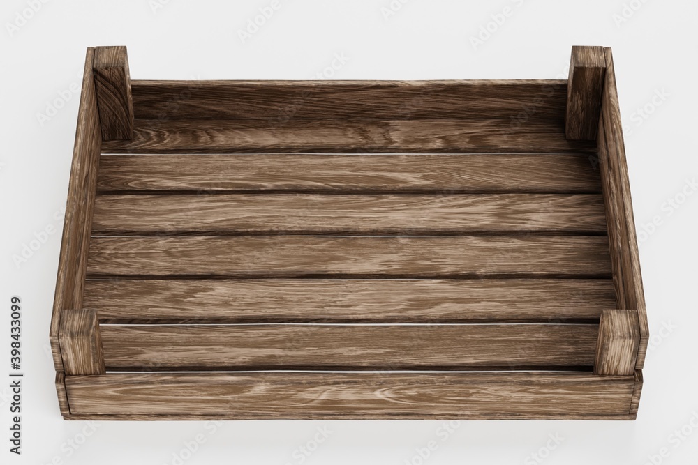 Realistic 3D Render of Wooden Box Realistic 3D Render of Wooden Box