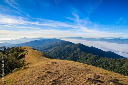 Mountain landscape with blue sky