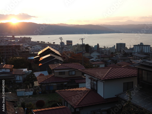 Wallpaper Mural 諏訪湖の夕焼け Torontodigital.ca