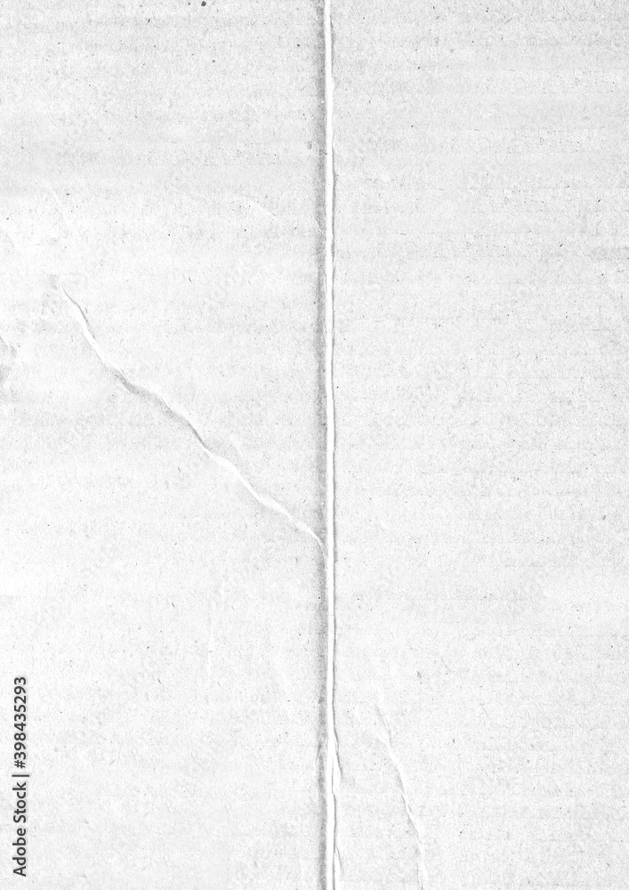 Obraz premium folded paper for poster texture. Blank white crumpled and wrinkled paper template for background. paper full of dust for overlay
