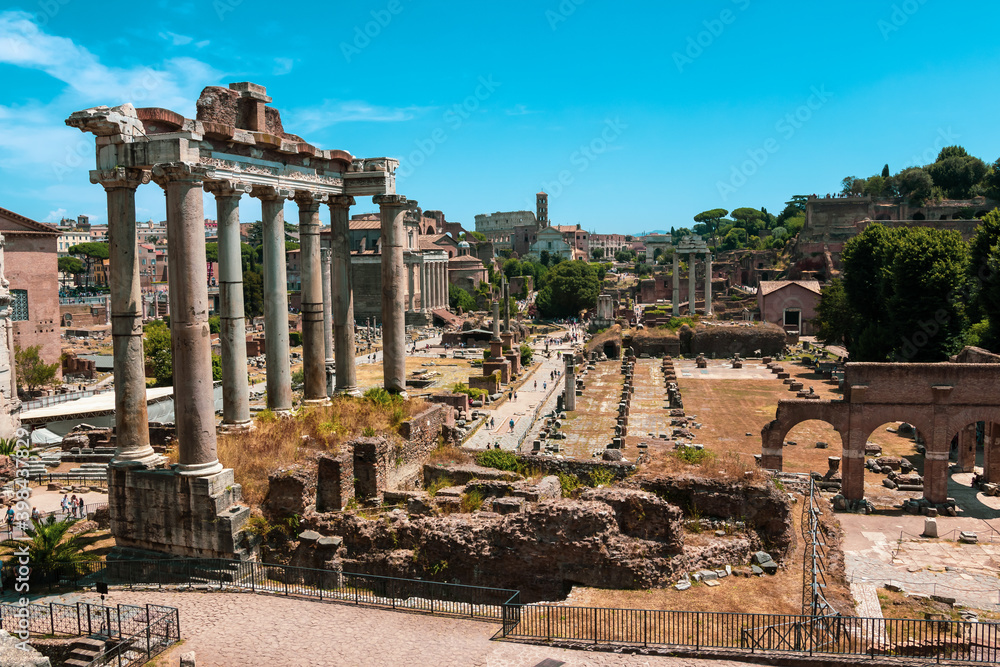 Ancient Roman ruins near the Colosseum.
