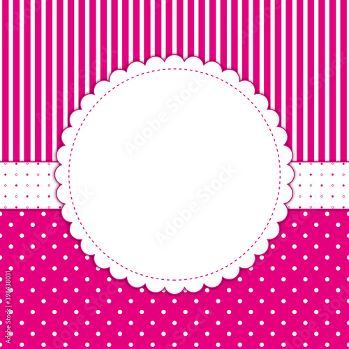 Invitation card with polka dots and stripes