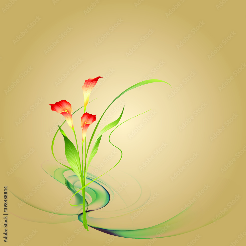 Fototapeta premium Vector frame of flowers. Vintage floral elements Isolated botanical illustration for a postcard.