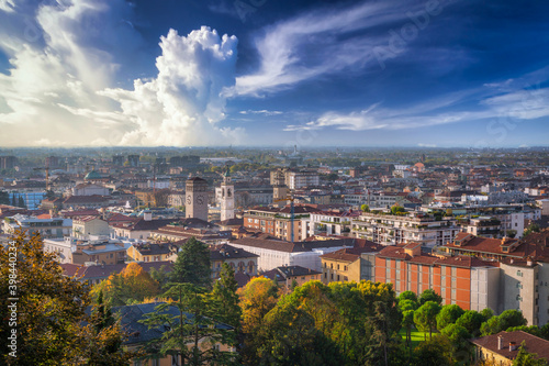 Cityscape of the Bergamo city in autumn  Italy